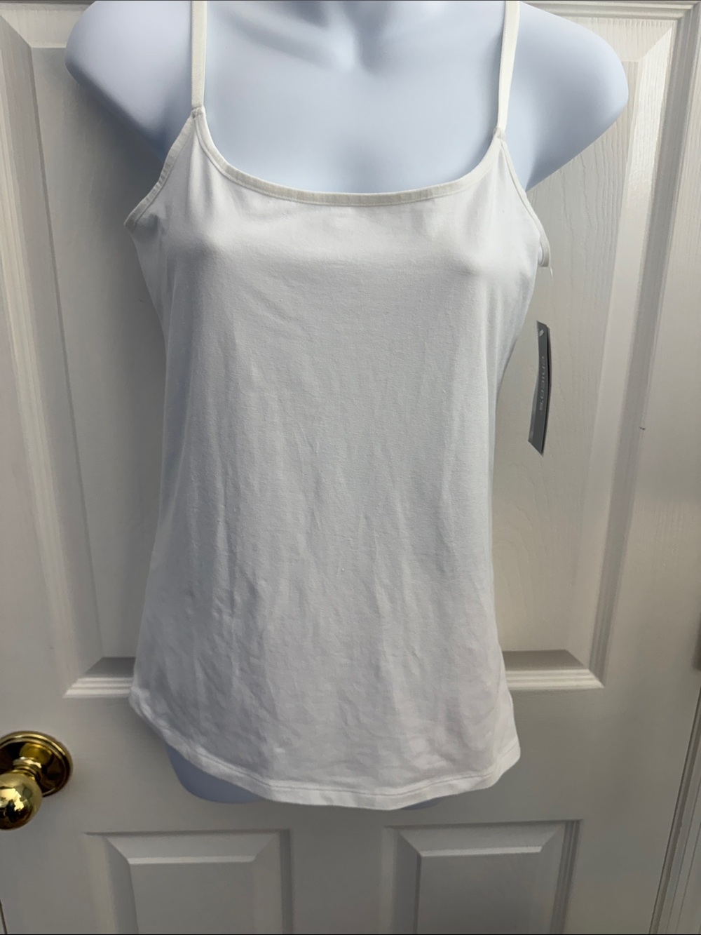 Chico's White Spaghetti-Strap Scoop Neck Camisole